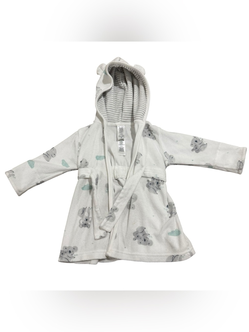 Carter's Just One You White Terry Baby Koala Bath Robe 0-9M